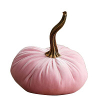 Halloweenská dýňová plněná dekorace, samet, ručně vyrobená, 1 ks