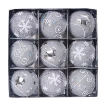 Staron 9-Piece Silver Christmas Tree Ball Ornaments