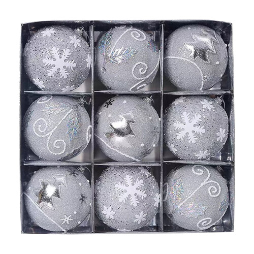Staron Christmas tree ornaments silver 9 pcs 3.15 inch