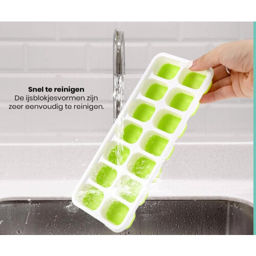 Silicone Ice Cube Tray Set 3-Piece with Leak-Proof Lid, BPA-Free, Stackable & Dishwasher Safe 2