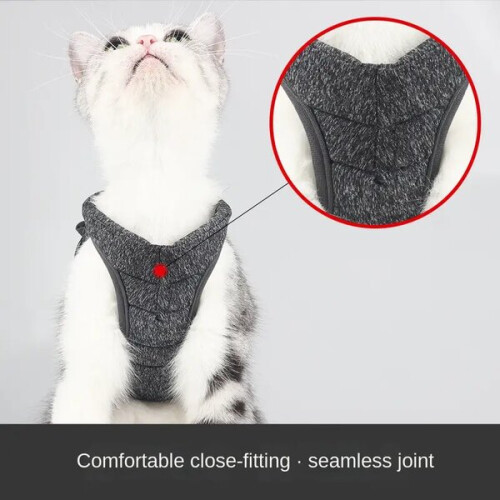 Cat Leash and Collar Set Grey Adjustable for Safe Outdoor Exploration 1