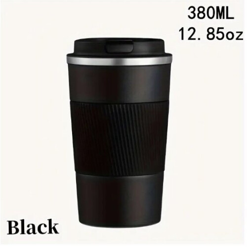 Mug isotherme 380 ml en acier inoxydable, noir 1