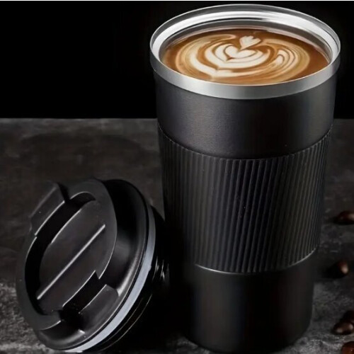 Mug isotherme 380 ml en acier inoxydable, noir 2