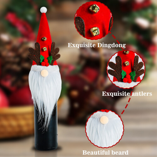 Kerstwijnfleshoes met kaboutermotief 2