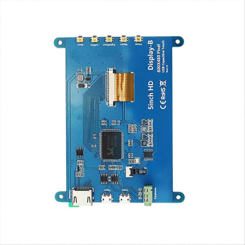 Écran tactile capacitif IPS 5 pouces compatible avec Raspberry Pi 4B 3B Zero 2W, 800x480, USB 1