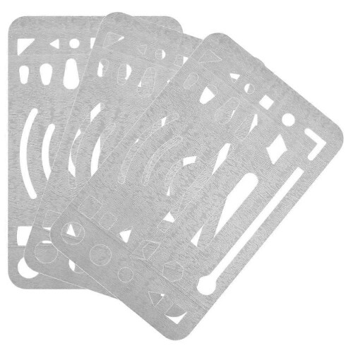 3 Pcs Stainless Steel Erasing Shield Letter Shield for Craft Drawing Drafting Tool 2