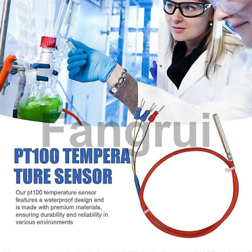 Pt100 Temperature Sensor Waterproof Three-Wire Resistance Thermosensor with Silicone Protective Cable for Industrial Scientific Use 2