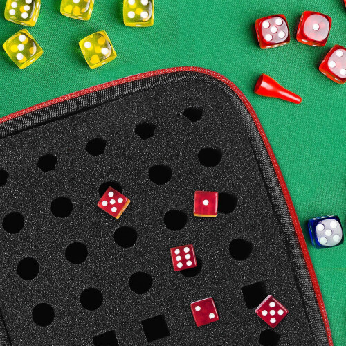 Dual Compartment Dice Organizer Bag Portable Zipper Dice Holder Board Game Accessory 1