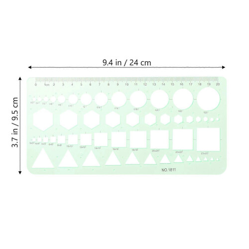 1 Set Geometric Drawing Template Stencil for Architecture Drafting 1