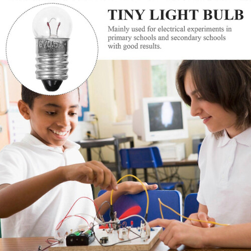 50PCS 6V E10 Round Tiny Light Bulbs with Socket for Science Experiment Use 1
