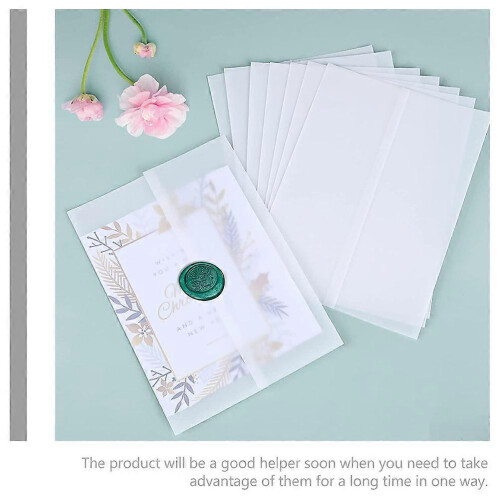 50Pcs Parchment Invitation Card Jackets Blank Translucent Envelopes 2