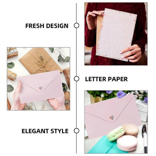 4 Sets A5 Decorative Letter Paper Envelope Greeting Letter Paper Kit 1