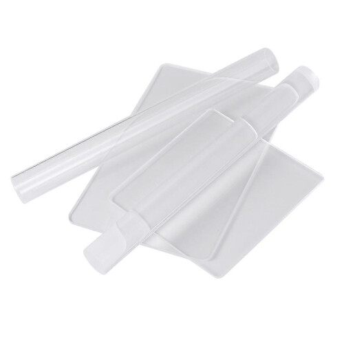 4 PCS Handmade Clay DIY Tools Kit, Acrylic Clay Roller Board, 1PC Square Style Modelling Clay Tools for Home Studio 2