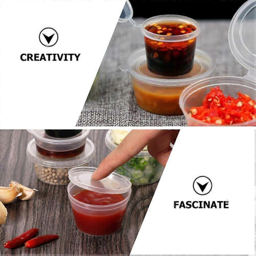 100Pcs Transparent Multi-function Sauce Cups Reusable Convenient Sauce Containers Holders 1