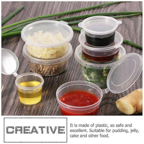 100Pcs Transparent Multi-function Sauce Cups Reusable Convenient Sauce Containers Holders 2