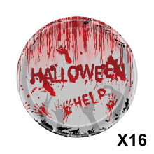 Juego de platos desechables negros para fiesta de Halloween