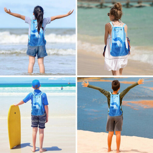 Waterproof Drawstring Swim Backpack Kids Beach Swimming String Bag 1