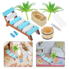Beach Style Miniature Doll House Ornament Mini Beach Scene Decor Figurine