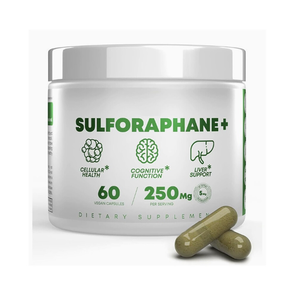(2PCS) Sulforaphane+ Supplement, 250mg Per Serving for Cellular, Cognitive & Liver Health, 60 Vegan Capsules
