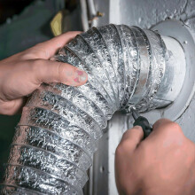 1Pc 180mm Diameter 1.5m Thick Aluminum Foil Duct Hose Silver for HVAC Ventilation