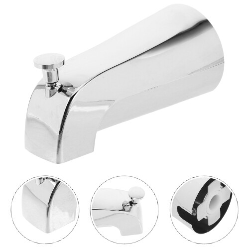 Silver Zinc Alloy Bathtub Faucet with Push-Pull Diverter