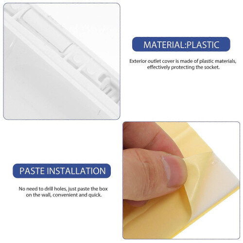 Adhesive Electrical Outlet Cover Socket Receptacle Protector Box Cover 2