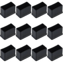 12 Pack 15 X 30 Mm Black Rectangular Rubber Felt Table Or Chair Leg Protector Caps YVE