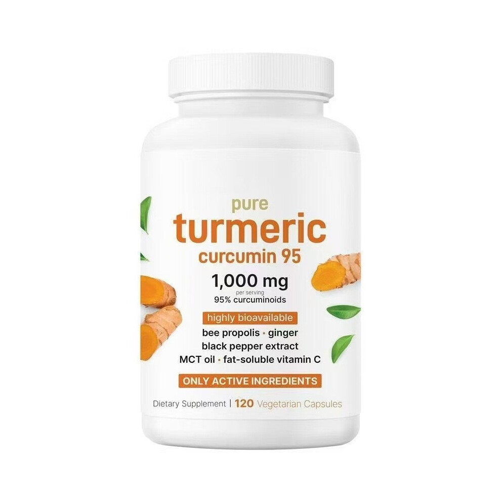 Black (2Packs) Turmeric Curcumin 1,000Mg | 95% Curcuminoids With Pepper & Mct Oil For Ultimate Absorption, No Filler, No Gmo