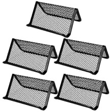 Metal Business Card Stand Mesh Holder for Storage 25Pcs Desktop
