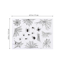 5 Sheets Halloween Spider Face Temporary Tattoos for Cosplay Party