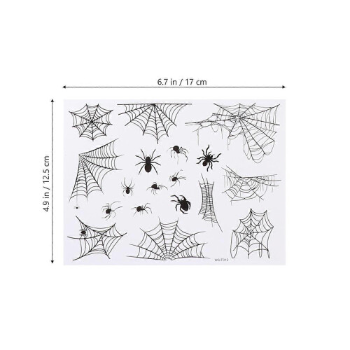 5 Sheets Halloween Spider Face Temporary Tattoos for Cosplay Party