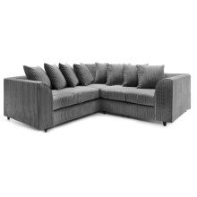 Jumbo Cord Scatter Back 2c2 Corner Sofa Grey