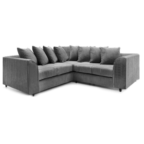 Furniture 786 Jumbo Cord Scatter Back 2c2 Corner Sofa Grey