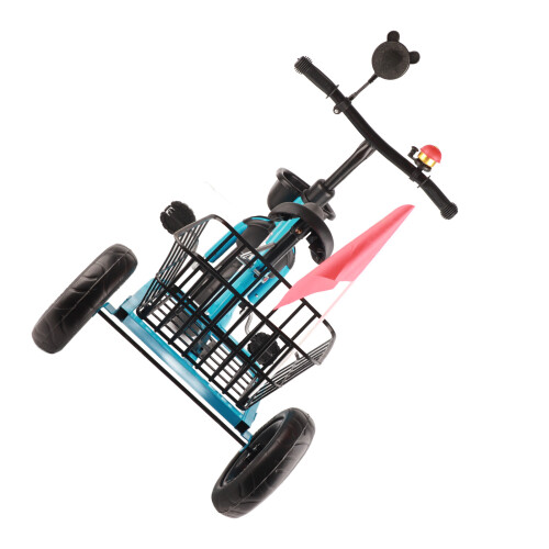 Blue Kids Tricycle with Storage Baskets