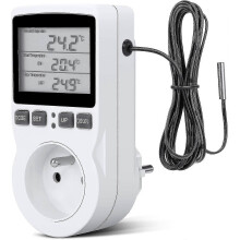 Digital / Heating Cooling Thermostat Socket Lcd Temperature Controller, 230v For Greenhouse Farm Temperature Controller/terrarium Thermostat(socket)