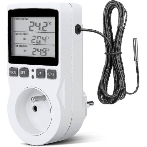 Digital / Heating Cooling Thermostat Socket Lcd Temperature Controller, 230v For Greenhouse Farm Temperature Controller/terrarium Thermostat(socket)