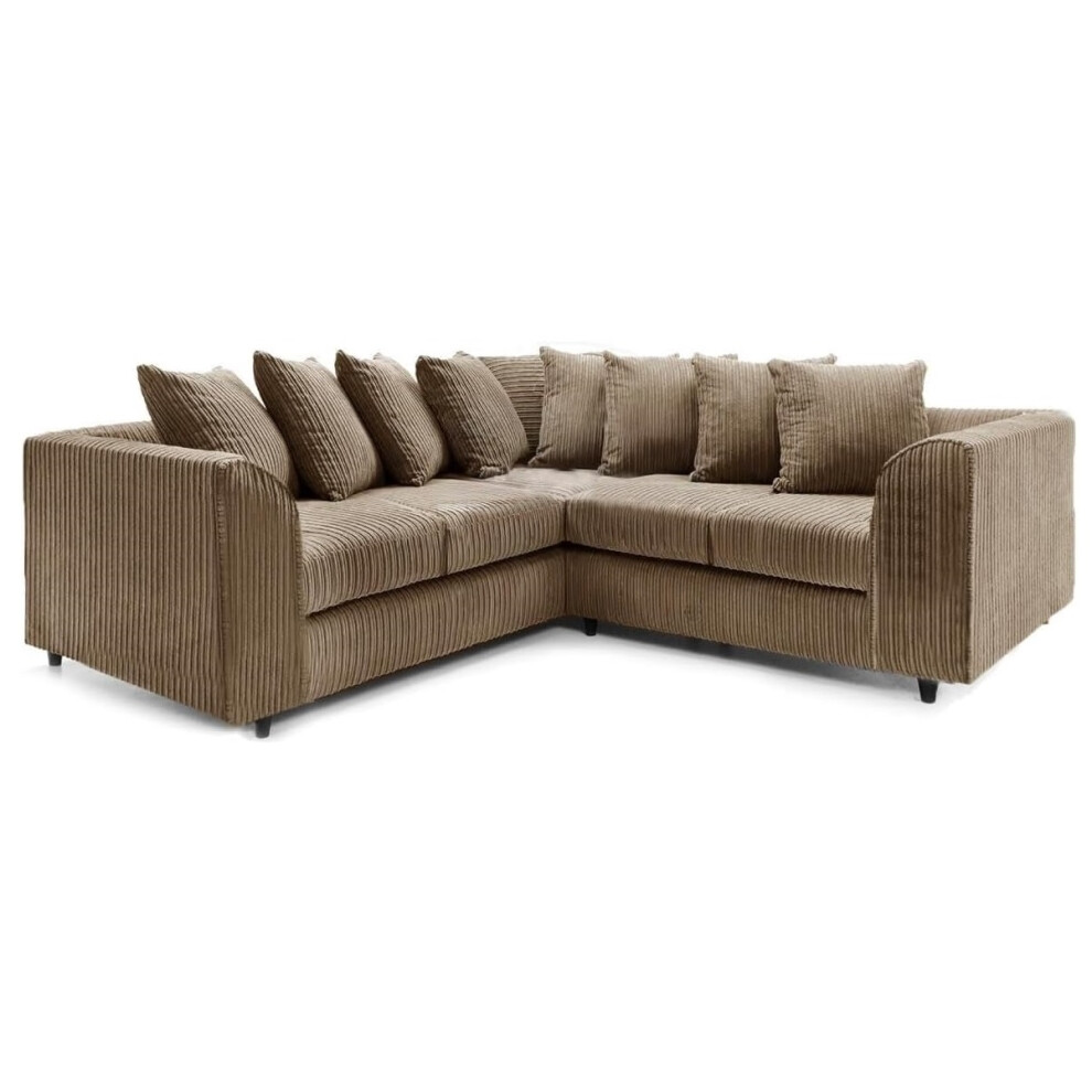 Furniture 786 Jumbo Cord Scatter Back 2C2 Corner Sofa Coffee Clear