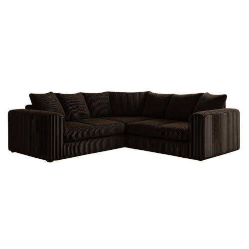 Furniture 786 Jumbo Cord Scatter Back 2c2 Corner Sofa Chocolate