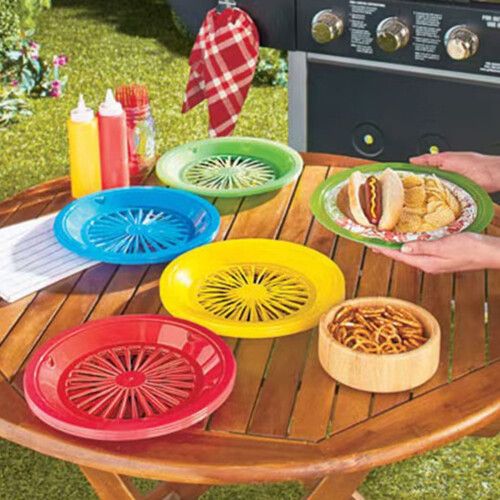 Barbecue Plate Plastic Party Dinner Plate Yellow 1 Piece 2