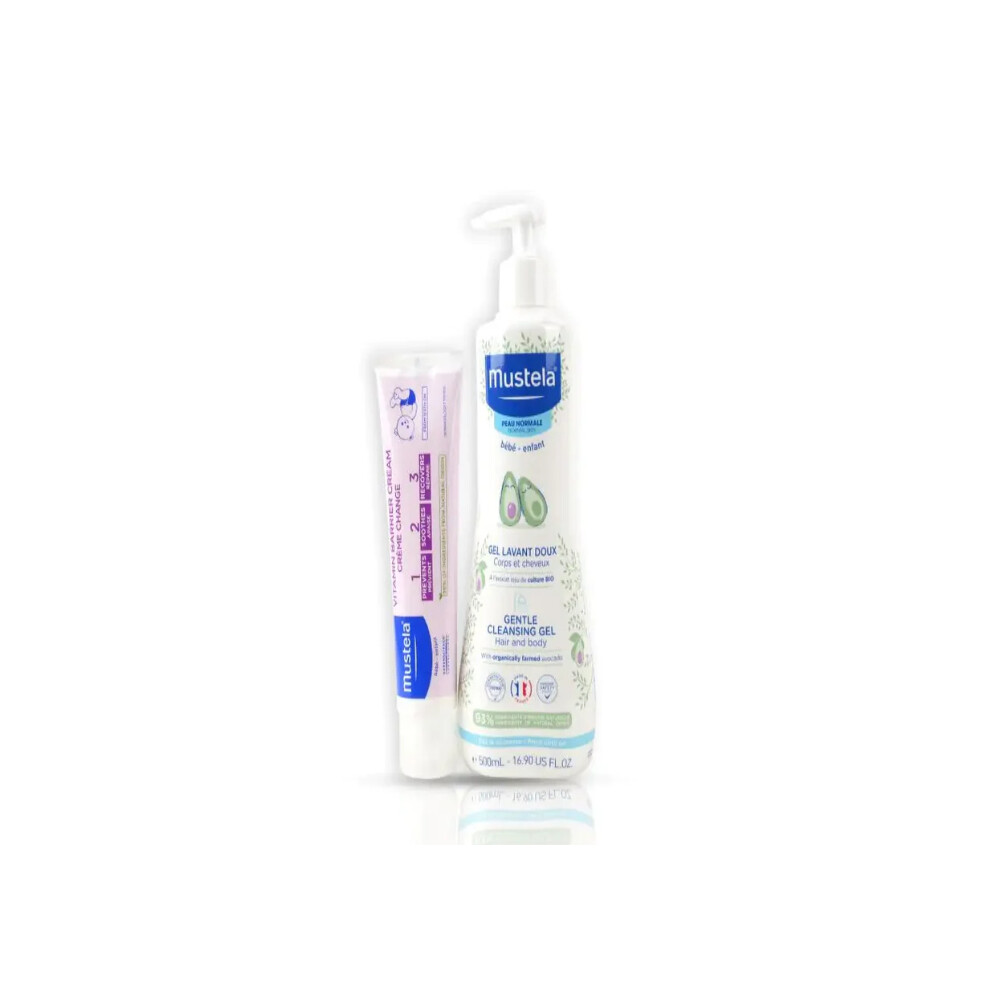 Cream Mustela Cleansing Gel 500Ml With Organic Diaper Rash Baby Bath Care Promo Pack