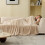 Fleece plaid 40x60 inch, licht camelkleurig 4