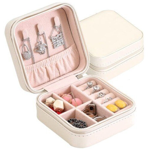 Small Jewellery Box, Folding Design, Zipper Closure, Soft Interior for Storage 1