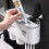 Wall-Mounted Toothbrush Holder with Automatic Toothpaste Dispenser, No Drill Adhesive Mounting, ABS PP PS Plastic, Holds 4 Brushes 5