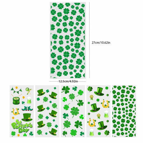 St. Patrick's Day Green Hat Candy Bags with Clovers (50pcs) 2