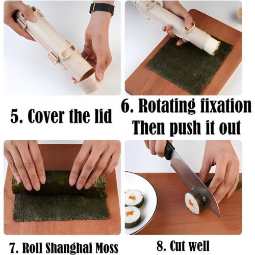 Set van 2 sushivormen, multifunctionele sushi-maakset, sushiroller, sushirollerset, sushivorm 1
