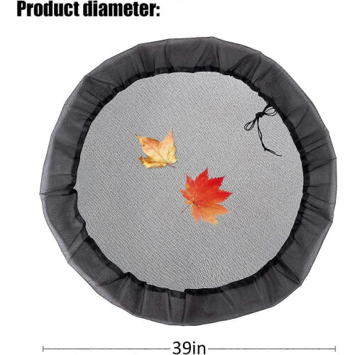Rain Barrel Net Cover with Adjustable Drawstring, 2-Pack Black Mesh for Water Tank Protection 1