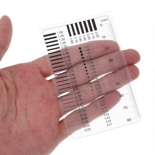 High Precision SEC Size Estimation Chart Transparent Plastic Defect Diameter Area Gauge for Manufacturing and Craft Use 2