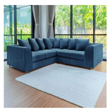 Jumbo Cord Scatter Back 2c2 Corner Sofa Marin Blue