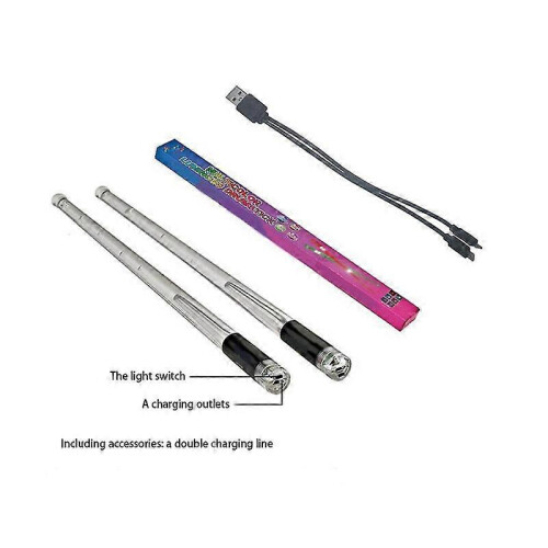 USB Rechargeable Drumsticks compatible with JKW, Motion Activated Light Up with Switch, Polymer Flexible 1