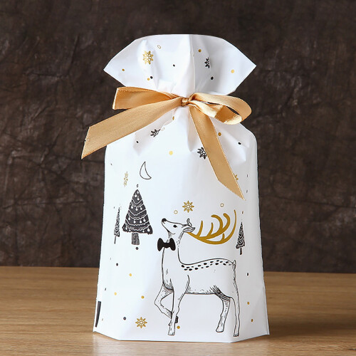 Sacs cadeaux de Noël réutilisables à cordon – Lot de 50 1